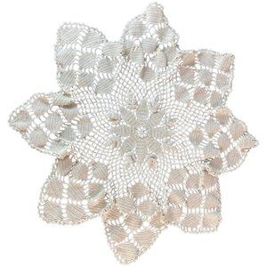 Vintage Handmade Lace Crochet Doilies Star Pattern Flower Cream Table Decor